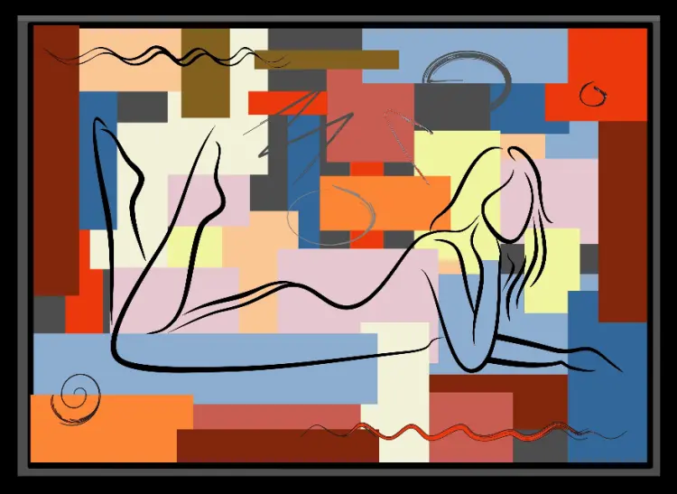 Artistic work inspired by Joan Miro.